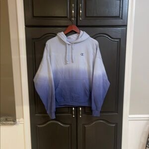 Champion Ladies White and Blue Ombre Hoodie